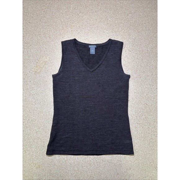 Ann Taylor Size S Wool Brown Vest Women Sweater Stylish Cut D1 - Picture 1 of 6